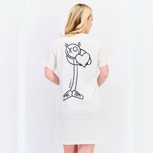 Adidas Cream Dress with Black Graphic